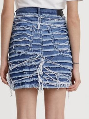 Levi's Heritage High Rise Fringe Denim Mini Skirt